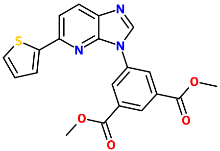 (image for) MC004646 1,3-Dimethyl 5-[5-(thiophen-2-yl)-3H-imidazo[4,5-b]pyridin-3-yl]benzene-1,3-dicarboxylate